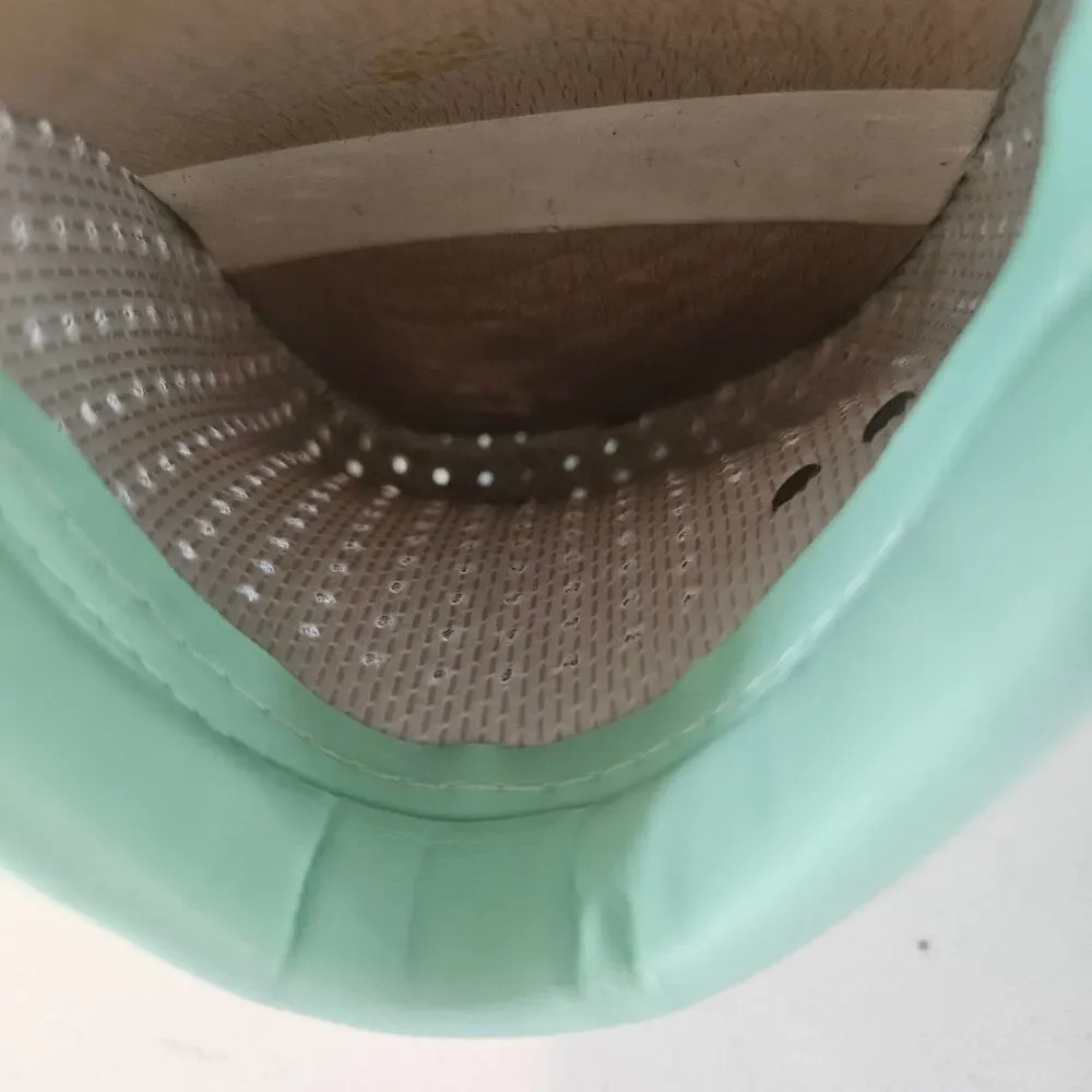 Calzuro Wood Clogs Light Aqua Green Perforated Leather Size 36 US 6.5-7